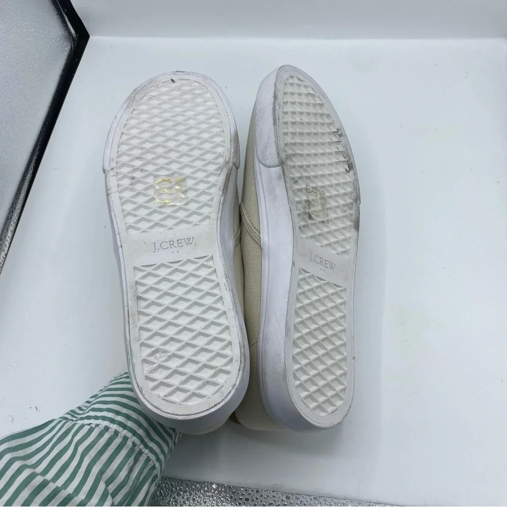 J Crew Sneakers Mens 12 M Canvas Slip On Shoes in Stone Casual Lounger Every day